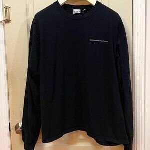 SDI Men's S XL 100% Cotton L/S Crew Neck Vintage Sundance T-Shirt. Black/Silver